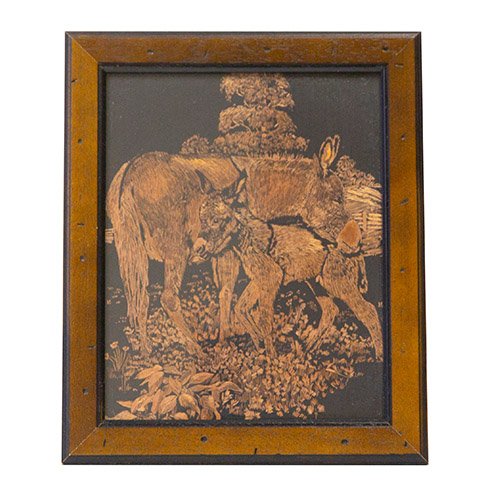 Framed Copper Etching Girls and Boys Town